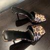 Fashion Leopard High Heels Women Slippers Sexy Woman's Sandals Pumps Stilettos Elegant Heeled Shoes Summer 2025 Fashion Zapatos De Mujer