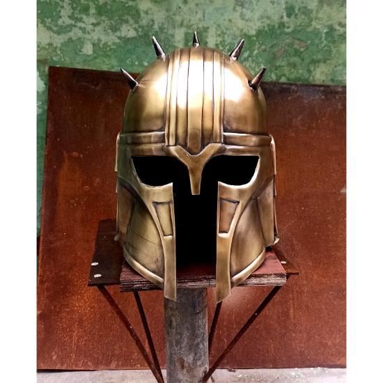 The Armorer Mandalorian Helmet Wearable Metal Helmet Larp Cosply Warrior Helmet