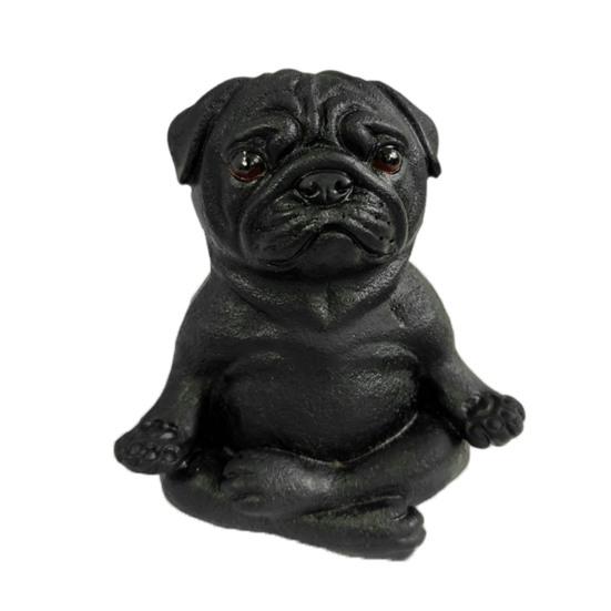 Meditating Dog Figurine Resin French Bulldog Statue Yoga Puppy Animal Sculpture Home Office Desktop Garden Decoration Ornament