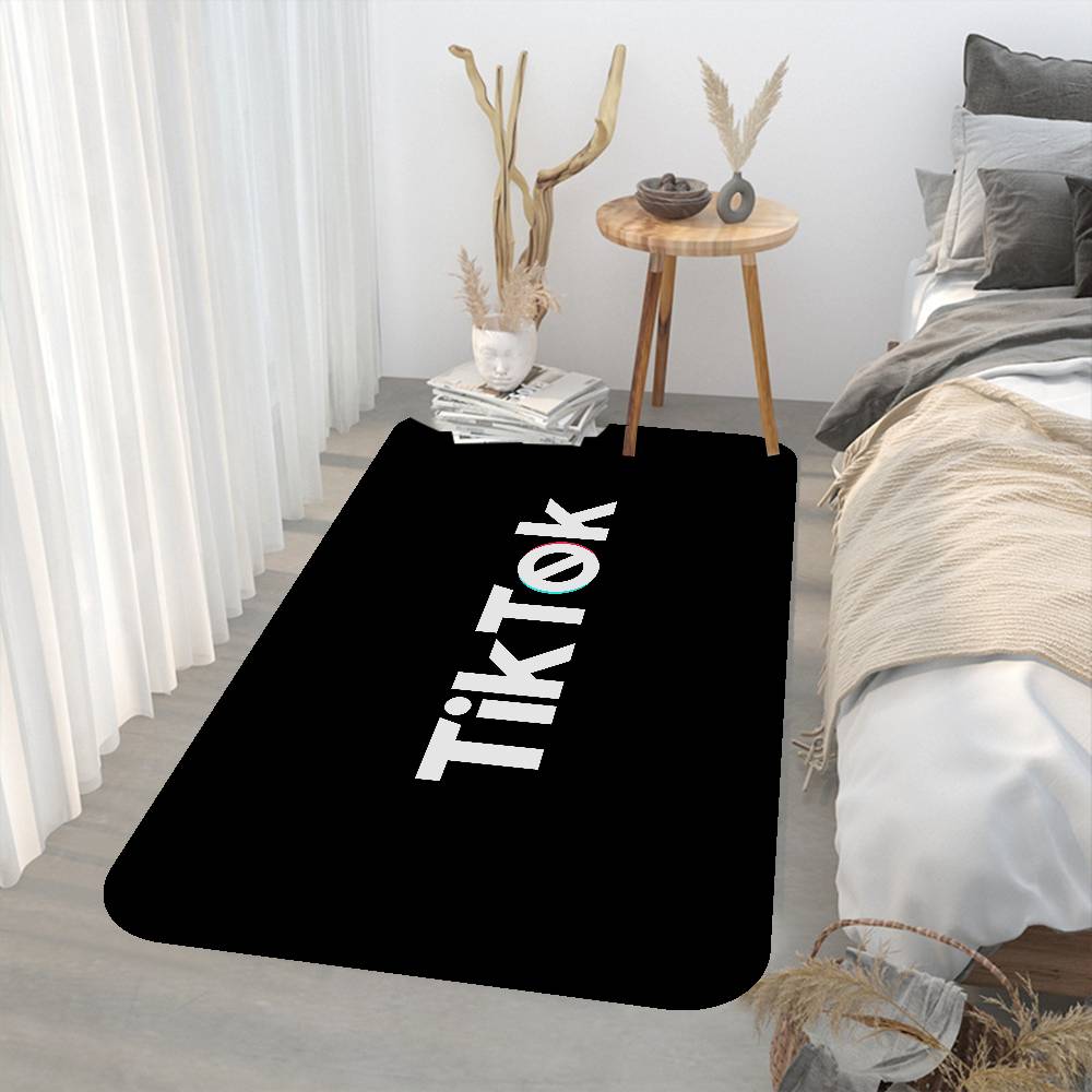 T-TikToks Logo Entrance Door Mat Nordic Style Bedroom Living Room Doormat Home Balcony Anti-Slip Modern Home Decor