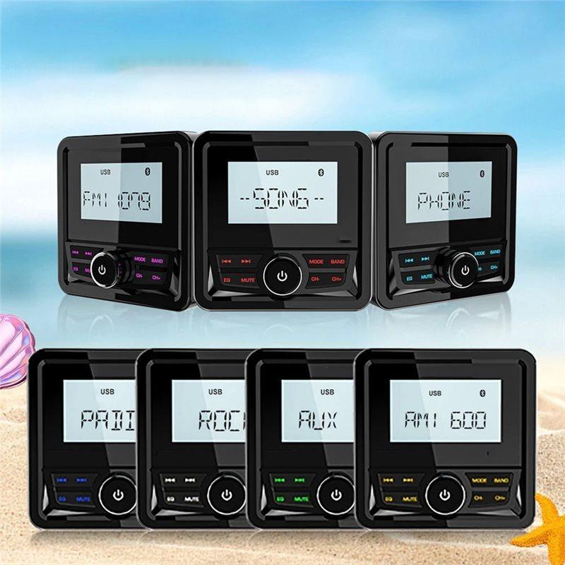 MP3 Radio Bluetooth Speaker/Boat Radio System Media Player Square Marine Radio/FM AM Antenna Waterproof