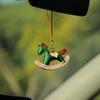 Yousheng Cute Pony Pendant Car Rearview Mirror Charm Elegant Faux Leather Hanging Ornament for Car Interior Decor Horse Lover Gift
