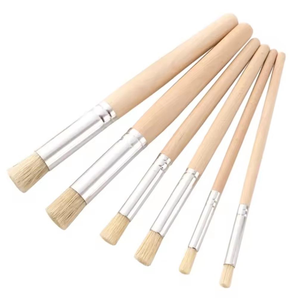 Professional Stencil Paint Brushes DIY Crafts Wooden Bristle Pen Students Stationery