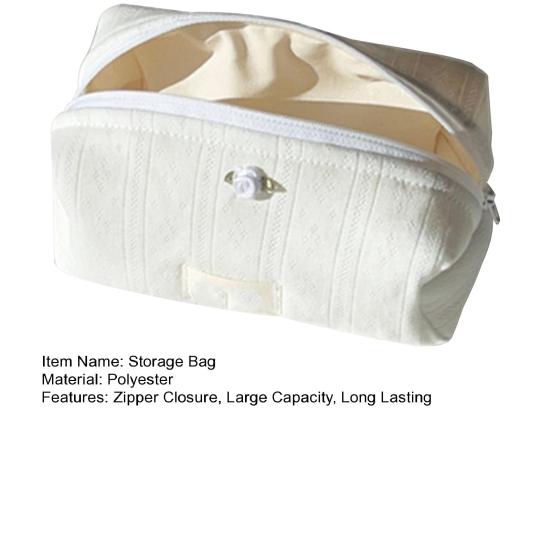 Косметичка Симпатичная косметичка Большая вместимость Застежка-молния Пылезащитная бытовая дорожная косметичка Органайзер для всякой всячины