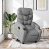 Massage Recliner with Rising Assistance Light Grey Fabric