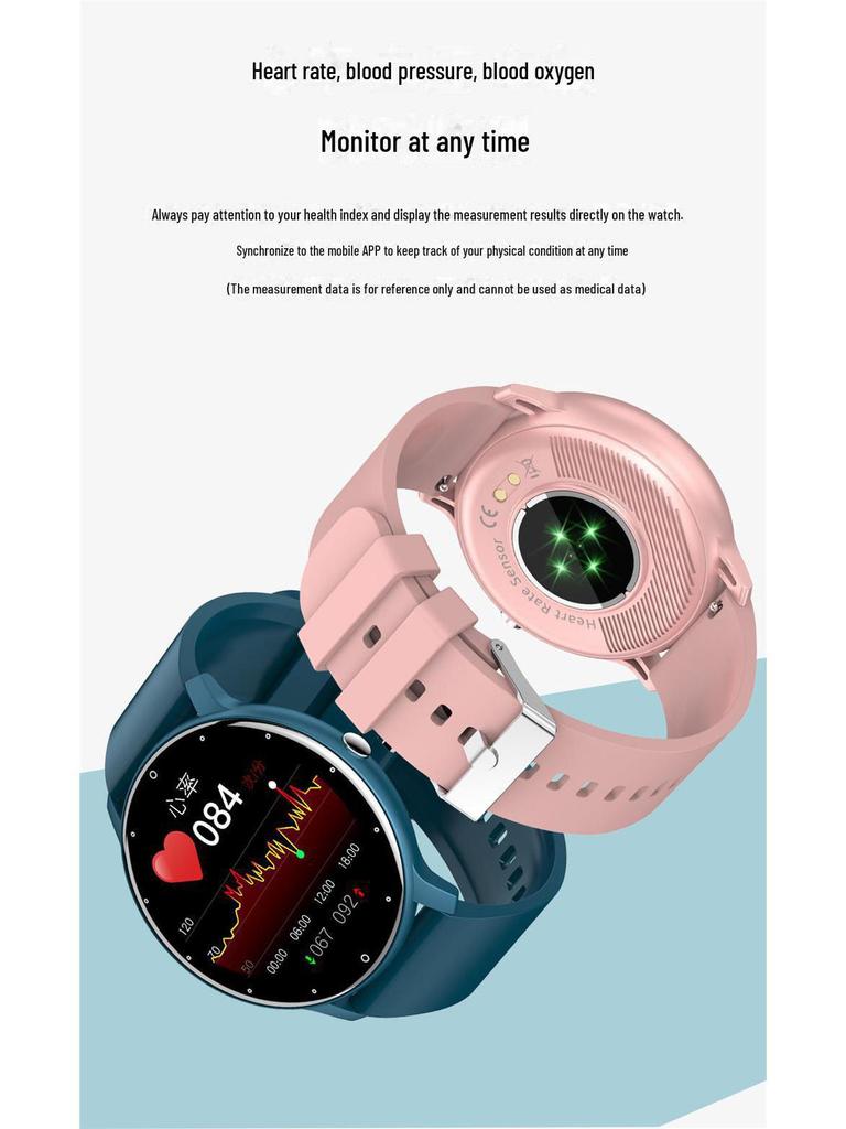 Смарт-часы ZL02CPRO с Bluetooth, пульсометром, артериальным давлением, водонепроницаемостью, функцией звонков и фитнес-трекером.