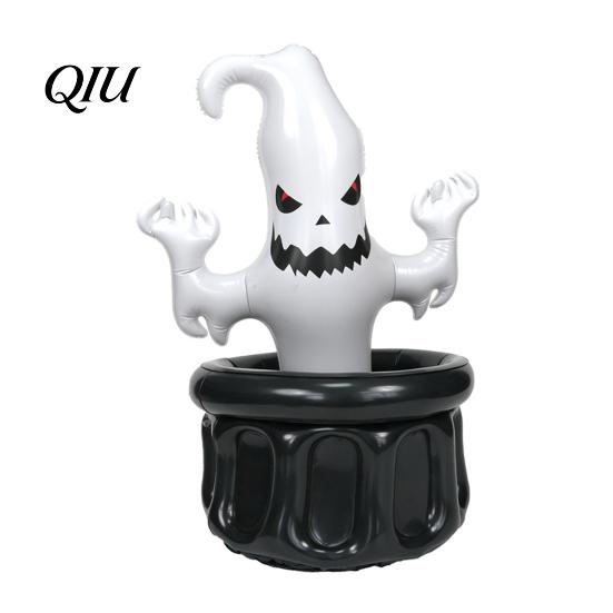 Halloween Party Decor Inflatable Ghost Ice Bucket, Drink Tub, White Snack Holder Beverage Cooler for Decor, Outdoor Picnic Storage Themed