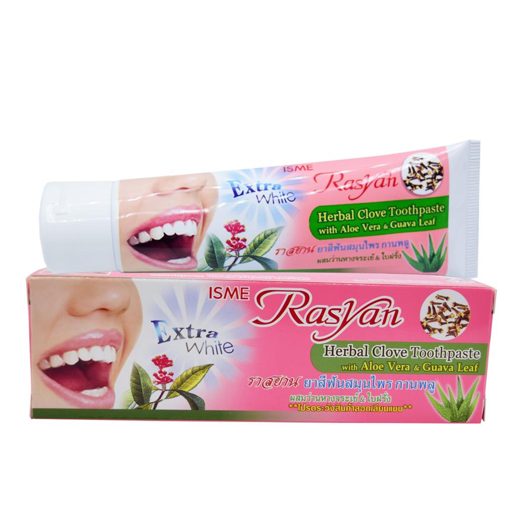 Isme Зубная паста Rasyan Herbal Clove с алоэ вера и листьями гуавы 100 г - Тайский