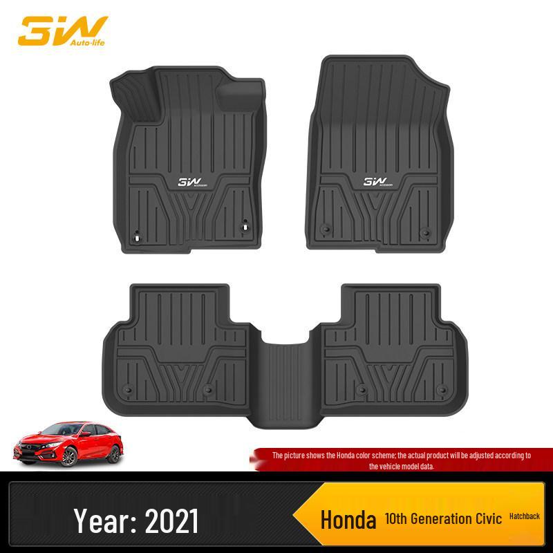 3W Полные коврики для пола и багажника из ТПЭ для Honda Civic 10-го и 11-го поколений