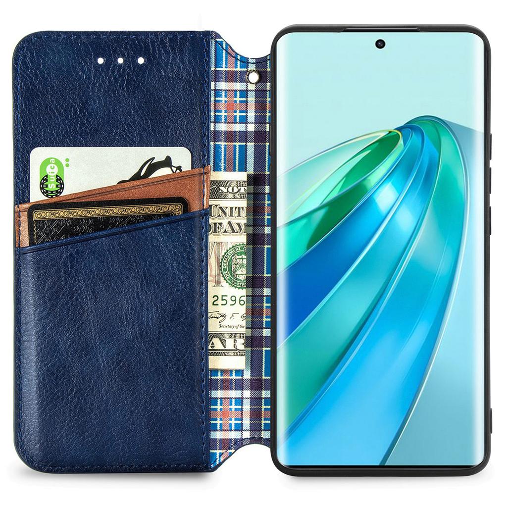 For Honor X40 5G/X9a 5G/Magic5 Lite 5G PU Leather Case Rhombus Imprint Wallet Stand Phone Cover