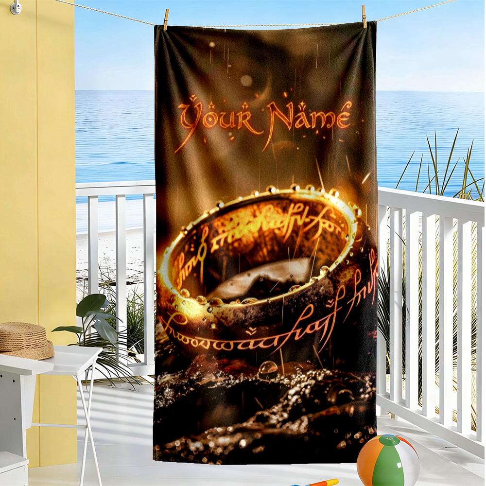 Lord Rings Customize Your Name Beach Towel Soft Durable Quick-Dry