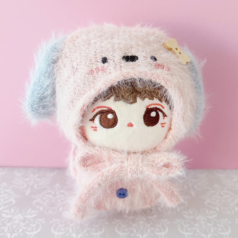 Plush Knit Hat and Costume Set for 10cm Plush Toys, Pink [Used]