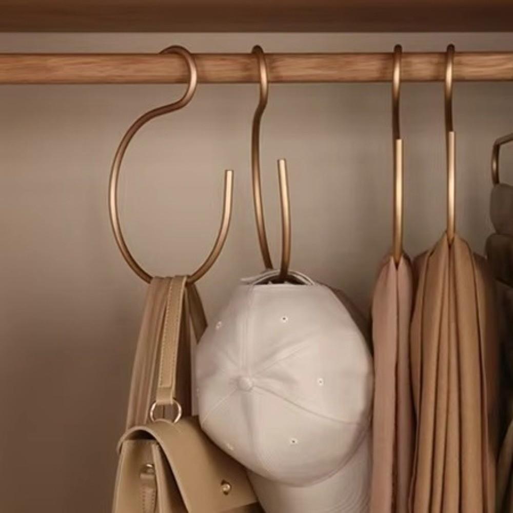 2PCS Aluminum Zinc Zinc Alloy S-Shape Hook Space-Saving Baseball Cap Hanger Closet Organization