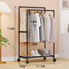 Simple Coat Rack Easy To Assemble Clothes Rack with Wheels PP Material Bedroom Storage Shelves Multi-layer Standing Furniture