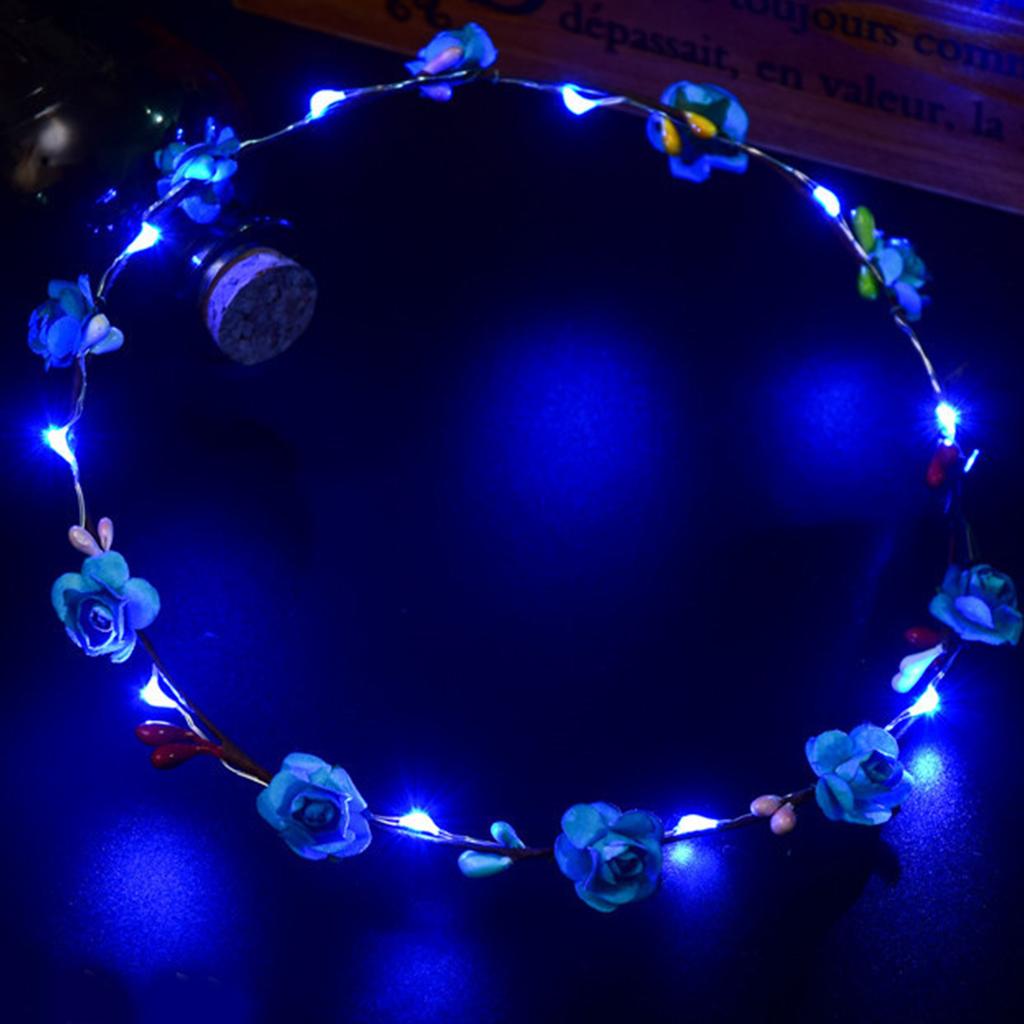 Гавайи Светодиодная светящаяся повязка на голову Искусственный цветок Светящийся Венок Корона Свадебная повязка на голову Женская Девичья Головной убор