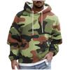 Men's Print Plush Warm Coat Fleece Sweater Casual Coat Pocket Sweater Autumn Winter Coat