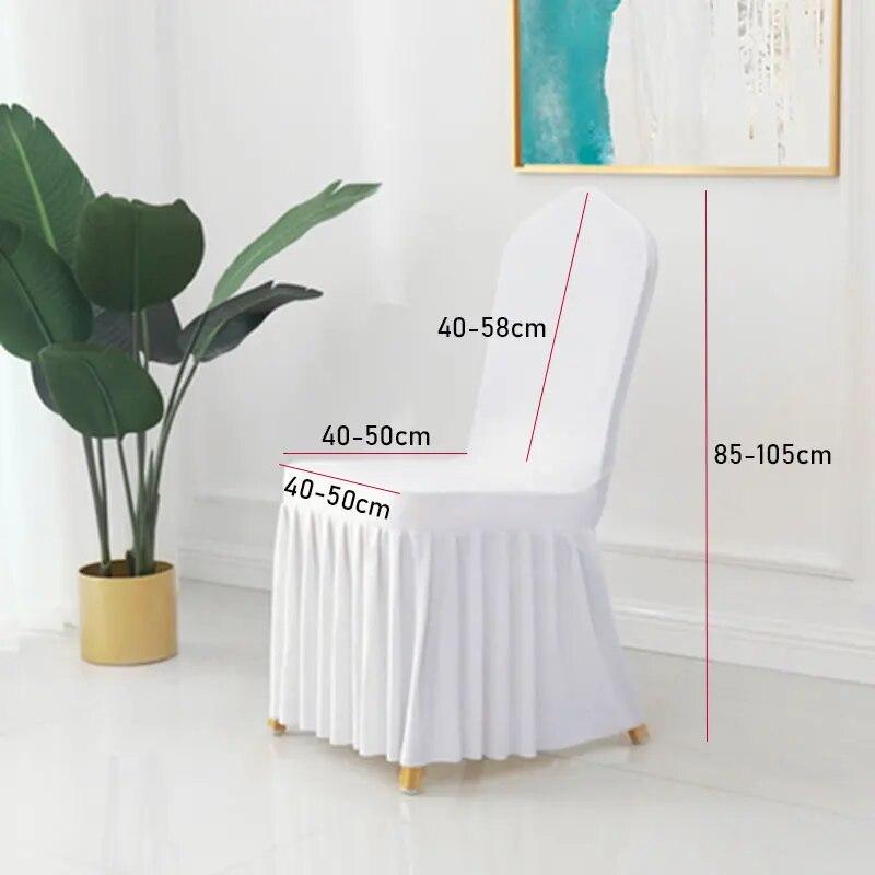 24 цвета, чехлы на свадебные стулья, спандекс, лайкра, универсальный чехол на стул с рюшами, свадебный отель, банкетное украшение, толстый с рюшами