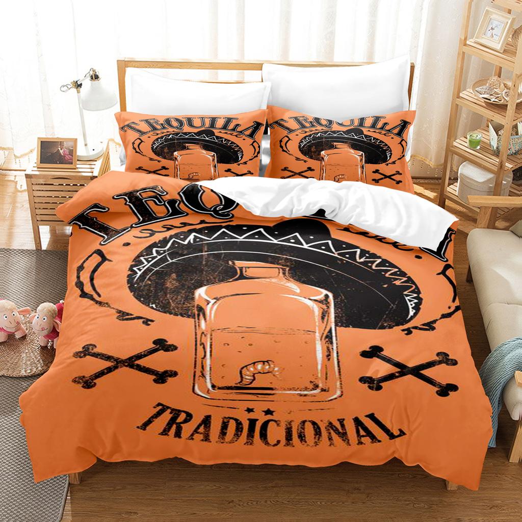 Vintage Pop Goth Reaper Skull Punk Rock Bedding Digital Printing Polyester Cotton Three-Piece Set