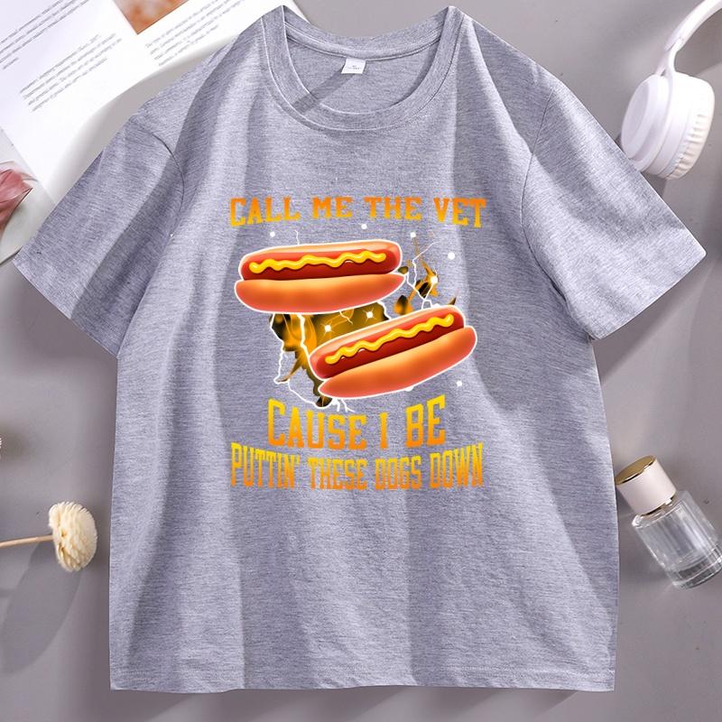 Call Me The Vet Cause I Be Puttin These Dogs Down T Shirt Unisex Unisex Funny Humor Meme Tshirt Vintage Hotdog Meme Clothing