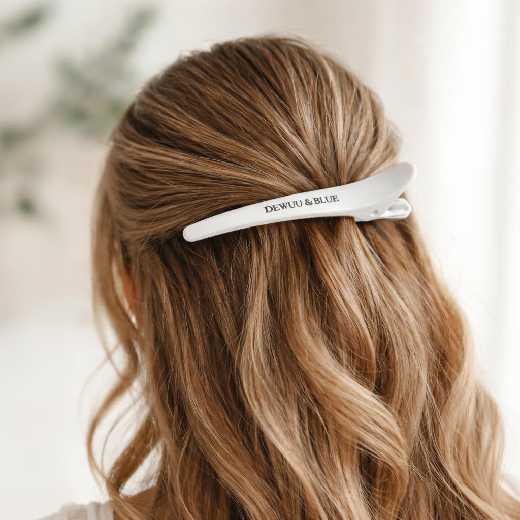 Hairdressing Clips for Hair Solo 6 Pcs Hair Clips White 12cm