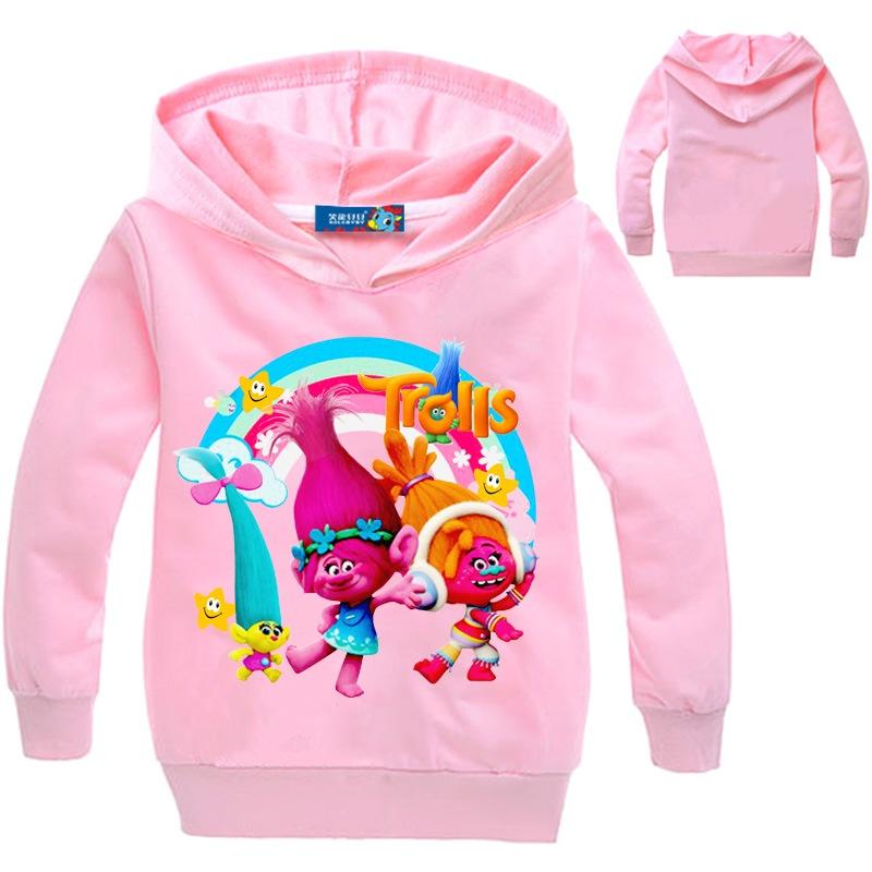 Kids Trolls Print Hoodie Cotton Pullovers Coat Jacket Gift Yrs