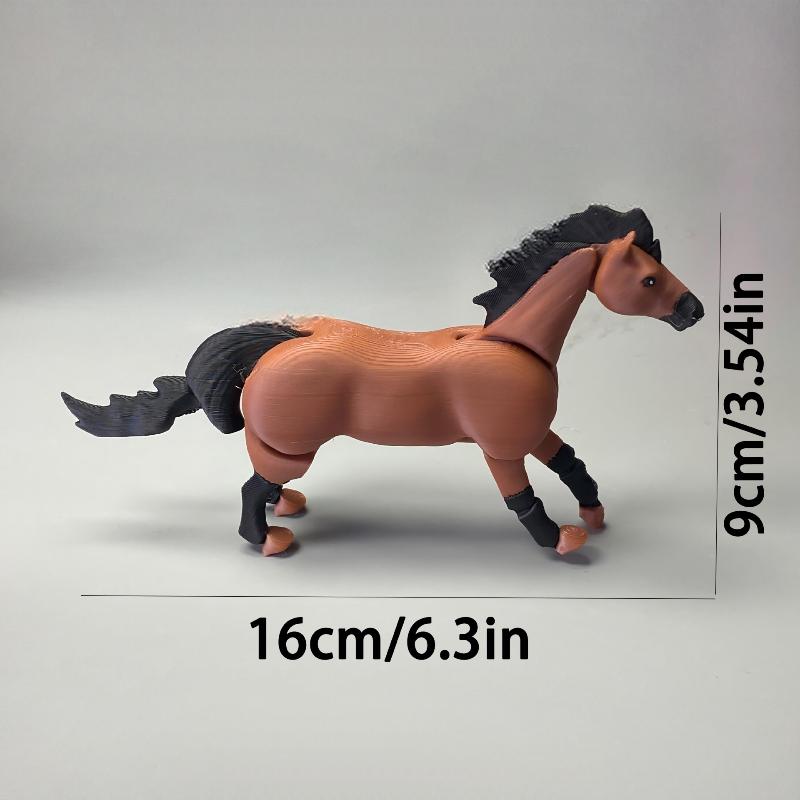 3D-печатная статуэтка лошади Гибкие подвижные конечности Коллекционная фэнтезийная фигурка С гривой и хвостом
