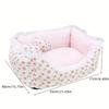 Winter Detachable Washable Dog Bed for Small & Medium Dogs - Cozy Pet Mattress with Pink Ruffles Indoor Pet Furniture