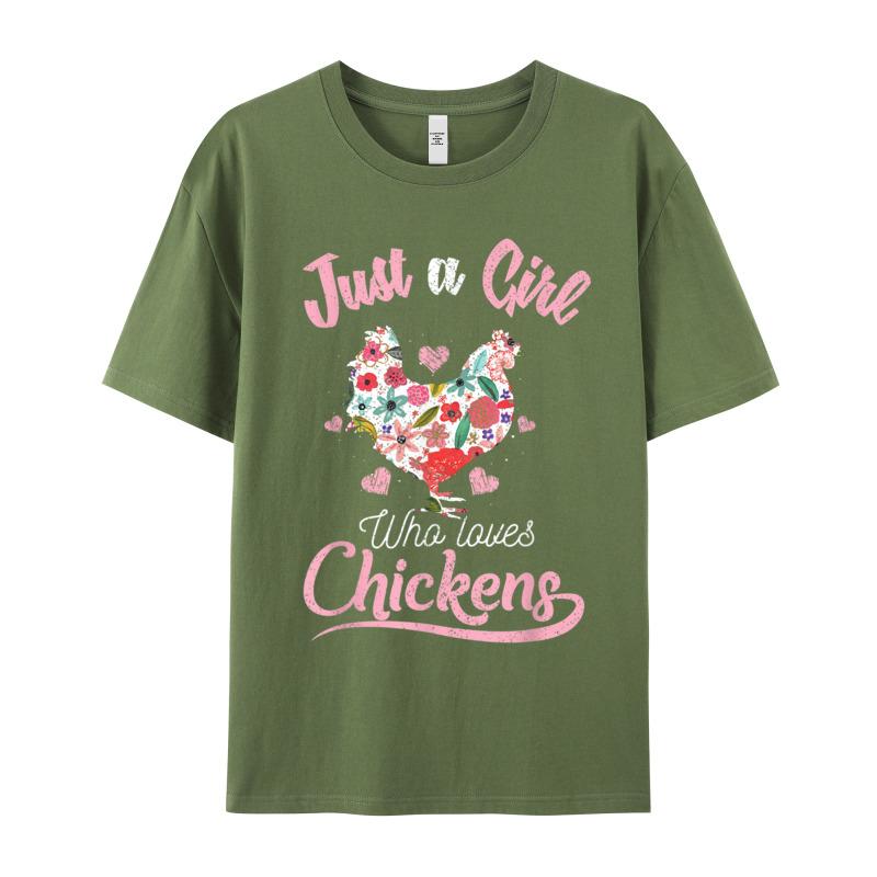 Design Just A Girl Who Loves Round Neck Tshirt New Year Day Tops Tees Short Sleeve Husband Funky Pure Cotton Printed T Shirts