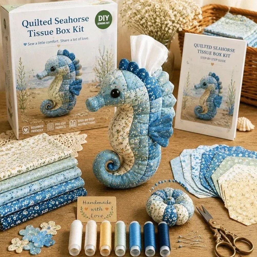 Pre-Cut Fabric Tissue Box DIY Kit Animal Shaped Handmade Tissue Holder  For Bedroom Decor