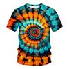 2025 New Tie-dye Pattern 3D Print T-shirt Personality Street Colorful Design T Shirts Men's Fashion Cool Tee