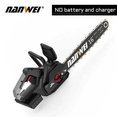 Набор электрической цепной пилы NANWEI 16 дюймов, уличная бесщеточная мини-цепная пила, аккумуляторная одноручная цепная пила для валки леса