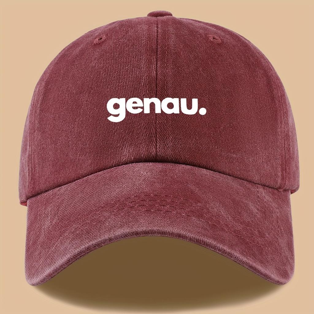 Letter Genau Printed Baseball Cap, Fashionable, Versatile, Breathable and Adjustable Outdoor Hat