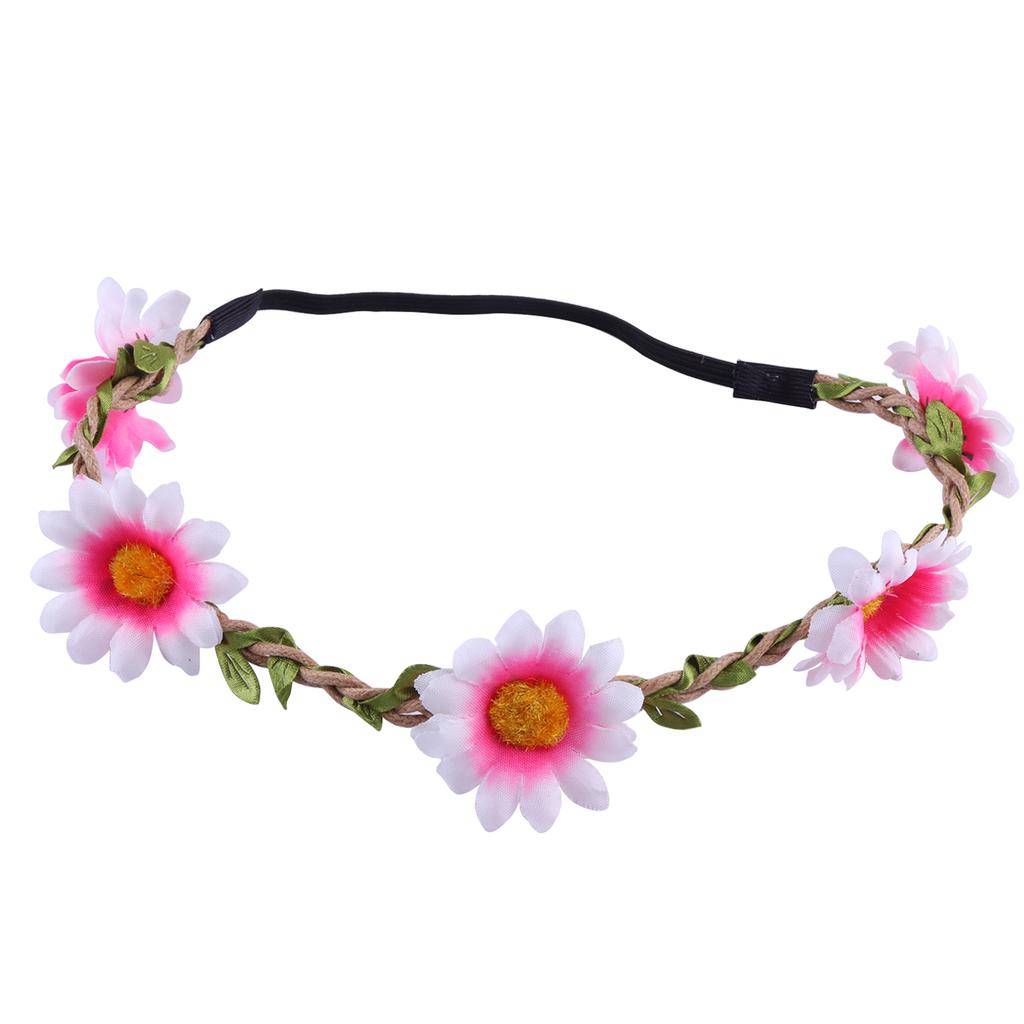 Свадебный венок из ромашек для девочек, цветочный венок, цветочная гирлянда, повязки на голову для фестиваля, свадебной вечеринки