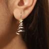 Moonfan 1 Pair Christmas Creative Multi-Layer Spring Five-Pointed Star Earrings, Fashionable Christmas Tree Stud Earrings