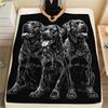 Black Rottweiler,pattern Flannel Blanket, High quality Comfortable for All Seasons, Home Decor, Warmth and Comfort, Perfect for Gifts.