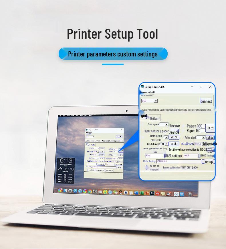 Youku TDL407H Портативный беспроводной Bluetooth 4" термопринтер для этикеток