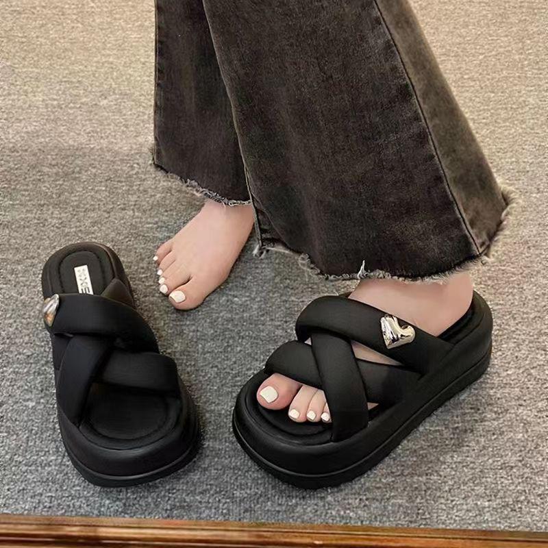 Сандалии летние женские тапочки сандалии на платформе уличные толстые пляжные тапочки шлепанцы садовая обувь