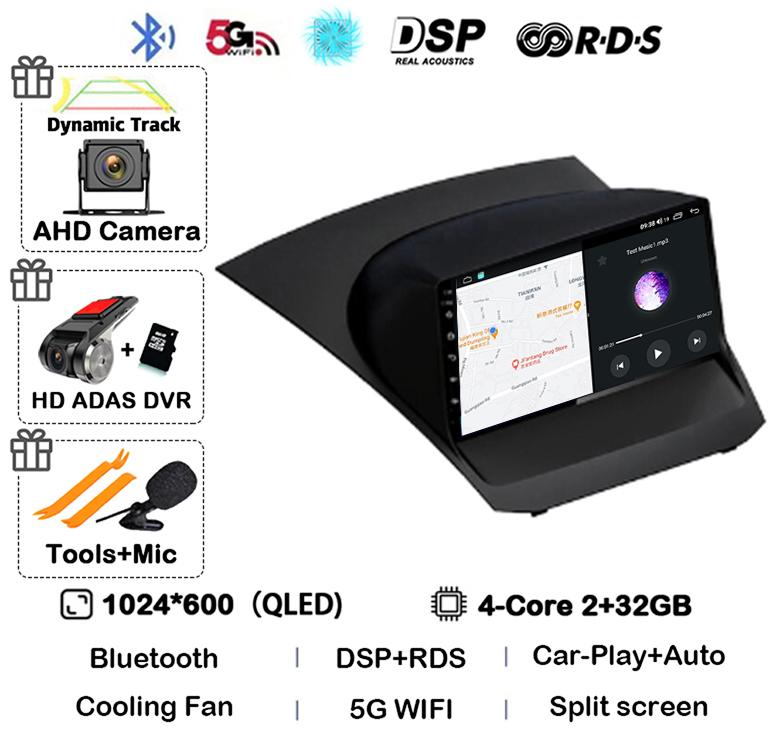 Android 14 Carplay Auto 4G+WIFI для Ford Fiesta 2009-2017 Автомобильное радио Мультимедиа Стерео Видеоплеер Навигация GPS 360 Caemra DSP