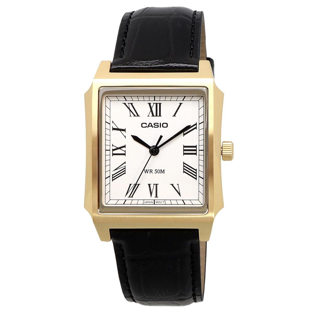 Casio MTP-B190GL-7BV Стандартные мужские часы, Черно-белые и золотые, Корпус из нержавеющей стали, Водонепроницаемость 5 АТМ