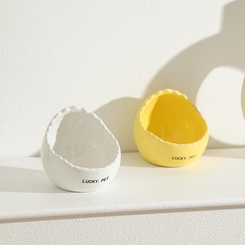 Ceramic Feeder for Birds Egg Shell Bowl Parrot Bowl Bird Feeder Pet Food Bowl Sun Protection Leak Proof and Drinking Water