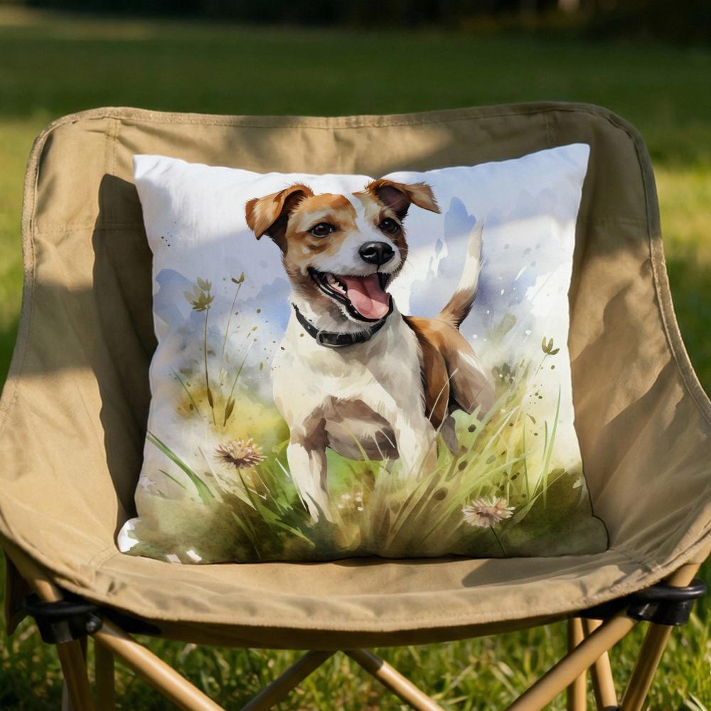 Cute Watercolor Pet Dog Cushion Cover Soft Reversible Durable Pillow Cover MultiScene Use for Home Car Daily Comfort