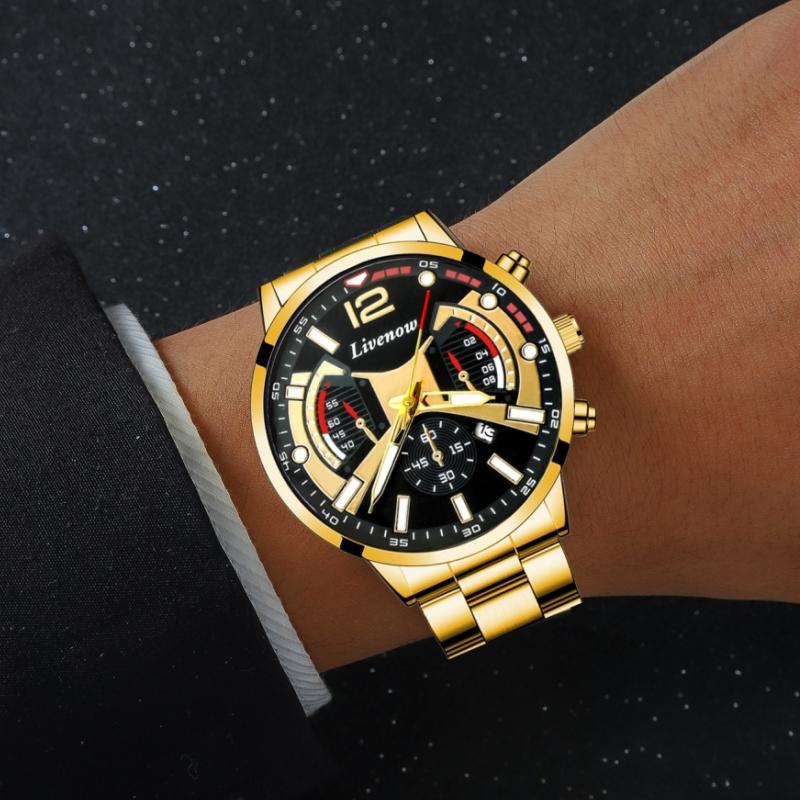 Модные мужские часы, деловые, из нержавеющей стали, кварцевые, наручные, мужские, повседневные, с датой, часы для папы и любимого, подарок на Рождество