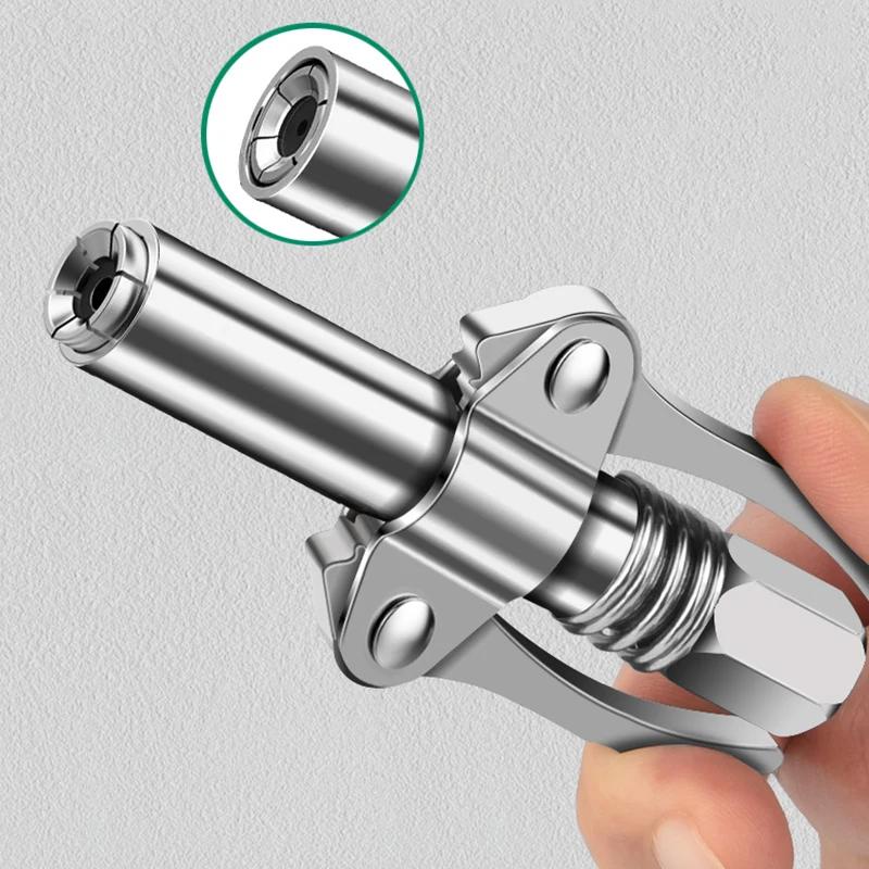 Grease Gun Coupler Quick Lock Release Syringe Lubricant Nozzle 10000 PSI 1/8" NPT Heavy Duty High Pressure Grease Coupler Tip