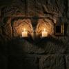 Unique Wall Scenery Gothic Bat Candle Holder, 3D Printed Double Sconce Candlestick with Spooky Hanging 2 Electronic Candles, Dark Style Halloween