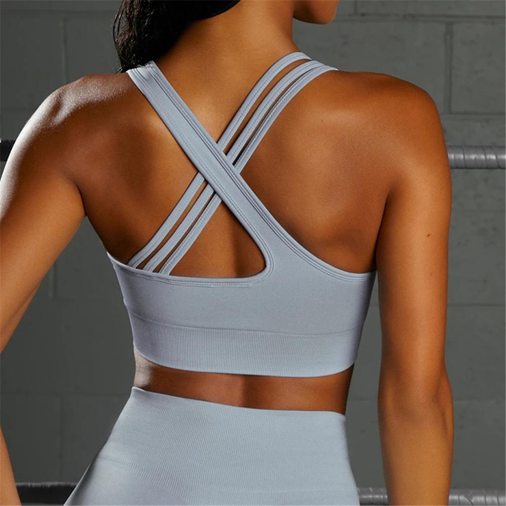 Женский топ для йоги, спортивный бюстгальтер для фитнеса, укороченная майка
