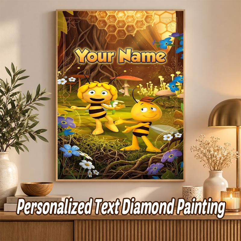 Bing Bunny Custom Name Text 5D Diamond Painting Kit DIY Full Drill Diamond Art Decoration