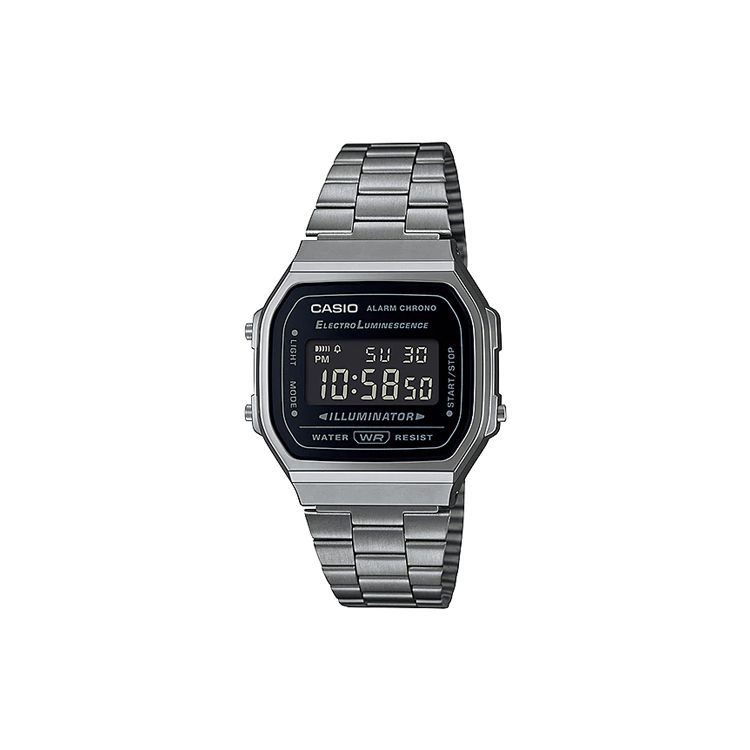 Casio Кварцевые часы серии Vintage Мужские часы Черный Серебристый A168WGG-1B