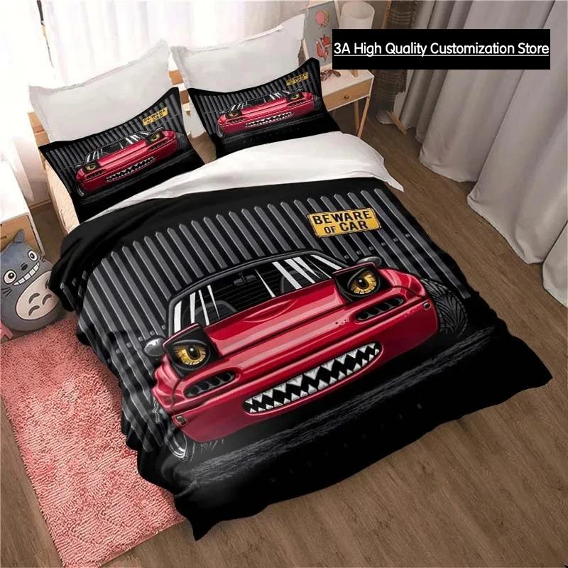 Miata MX-5 NA Racing Cartoon Jdm Car Drift Bedding Set,Duvet Cover Bed Set Quilt Cover,King Queen Twin Size Boys Girls Adults