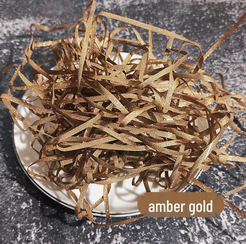 Raffia Paper Shred Gift Box Filler - Glitter Decorative Confetti for Party Favors