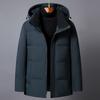 Winter Puffer Jacket Men Plus Size Warm 90% White Duck Down Coat For Middle Aged Men Thick Warm Black Parka Winter Outerwear